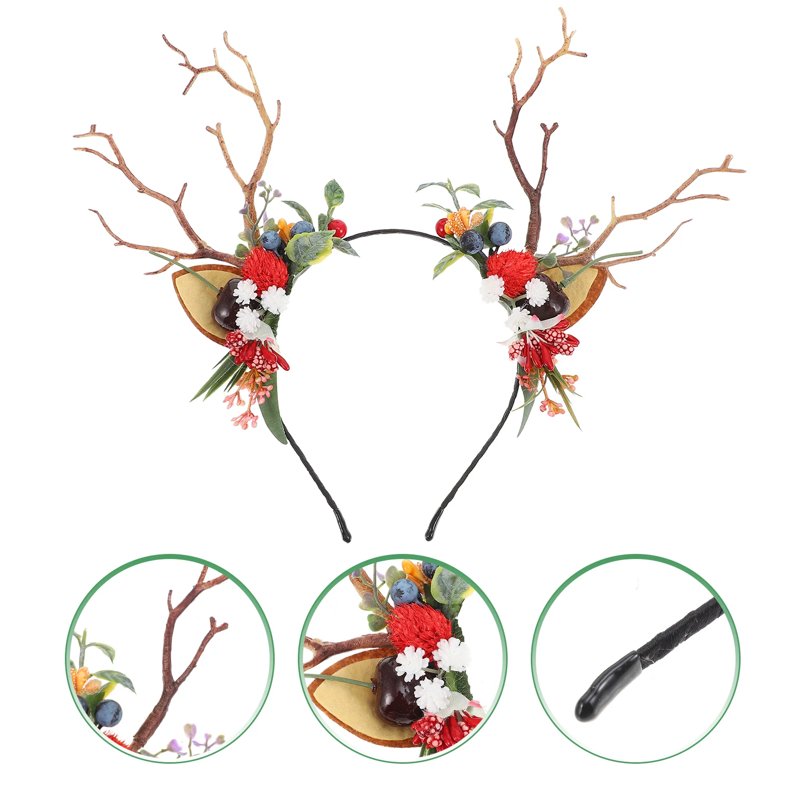 

Antler Headband Novelty Decoration Party Hair Christmas Performance Wear Branch Unique Hairband Fabric Kids Cosplay Headdress