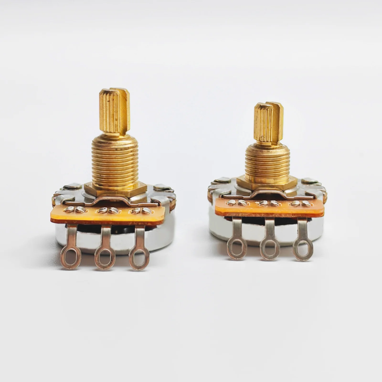 PHRILAM 24 teeth brassGuitar Potentiometer 3/8” Threaded Shaft Potentiometer 250k/500k Optional, 2 Piece Set