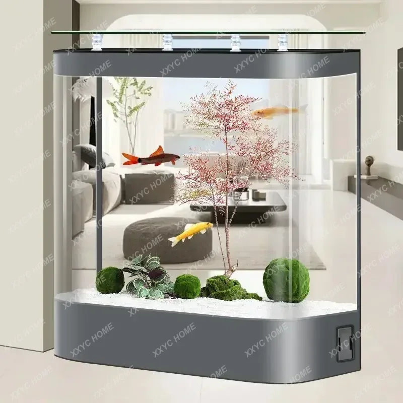 XNEW  Water-free circulation Ecological filter Aquarium Household living room Large floor-to-ceiling goldfish tankqw