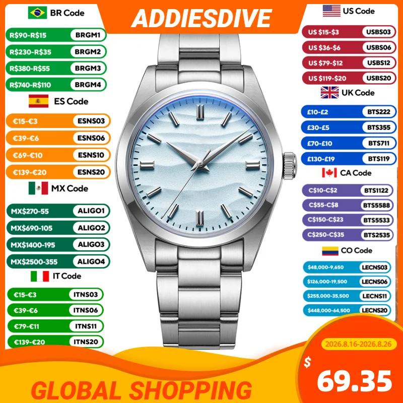 Luxury Watch Drawing - ADDIESDIVE Nouvelle montre à quartz 36MM