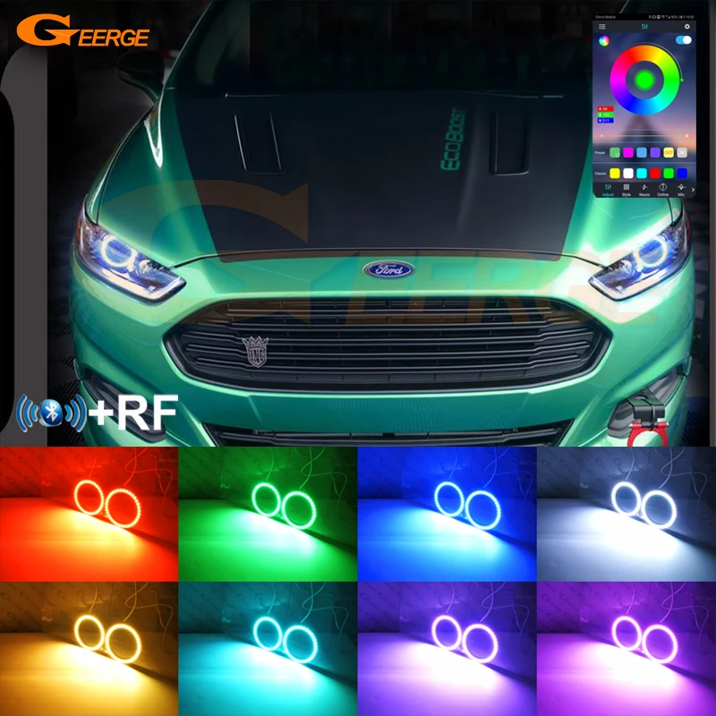 For Ford Mondeo Mk5 V Fusion RF Remote Bluetooth-Compatible App Multi-Color Ultra Bright Rgb Led Angel Eyes Kit Halo Rings