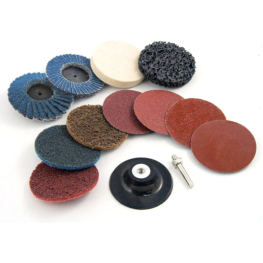 Twist-Lock Surface Conditioning Kit Sanding Disc with 6mm Shank Holder Wool Polishing For Quick Change Rust Removal Rotary Tools