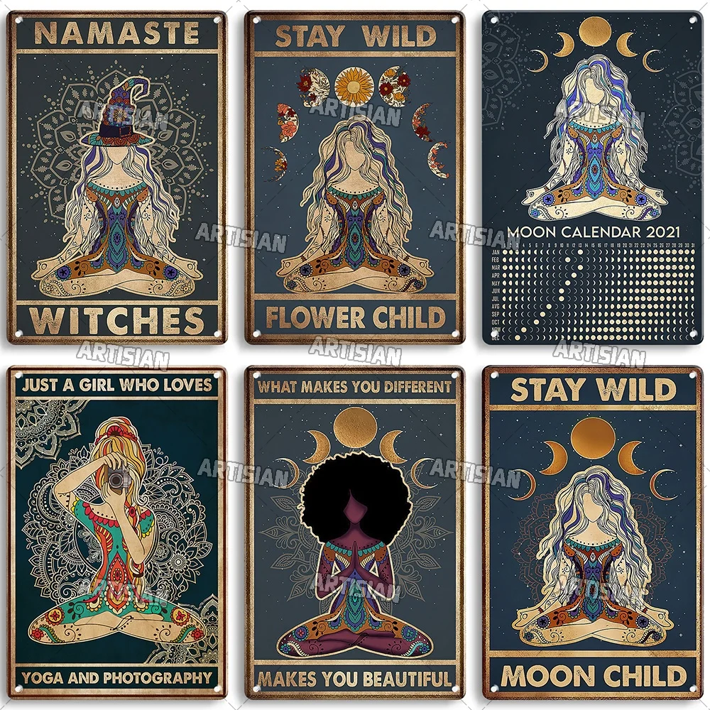 Artisian NAMASTE metalowa tablica Zazen plakat na blasze joga medytacja dekoracyjny znak dekoracje ścienne garaż Bar Pub Club Hotel kuchnia strona główna — zdjęcie 5