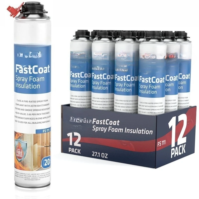 Fastcoat Fire Rated Spray Foam Insulation (12x27.1 oz.) Closed Cell Expanding Polyurethane Foam - Heat and Acoustic