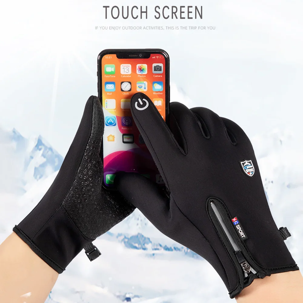 Winter-Thermohandschuhe für Damen und Herren, wasserdichte, winddichte, rutschfeste Touchscreen-Handschuhe für Laufen, Radfahren, Fahren im Freien