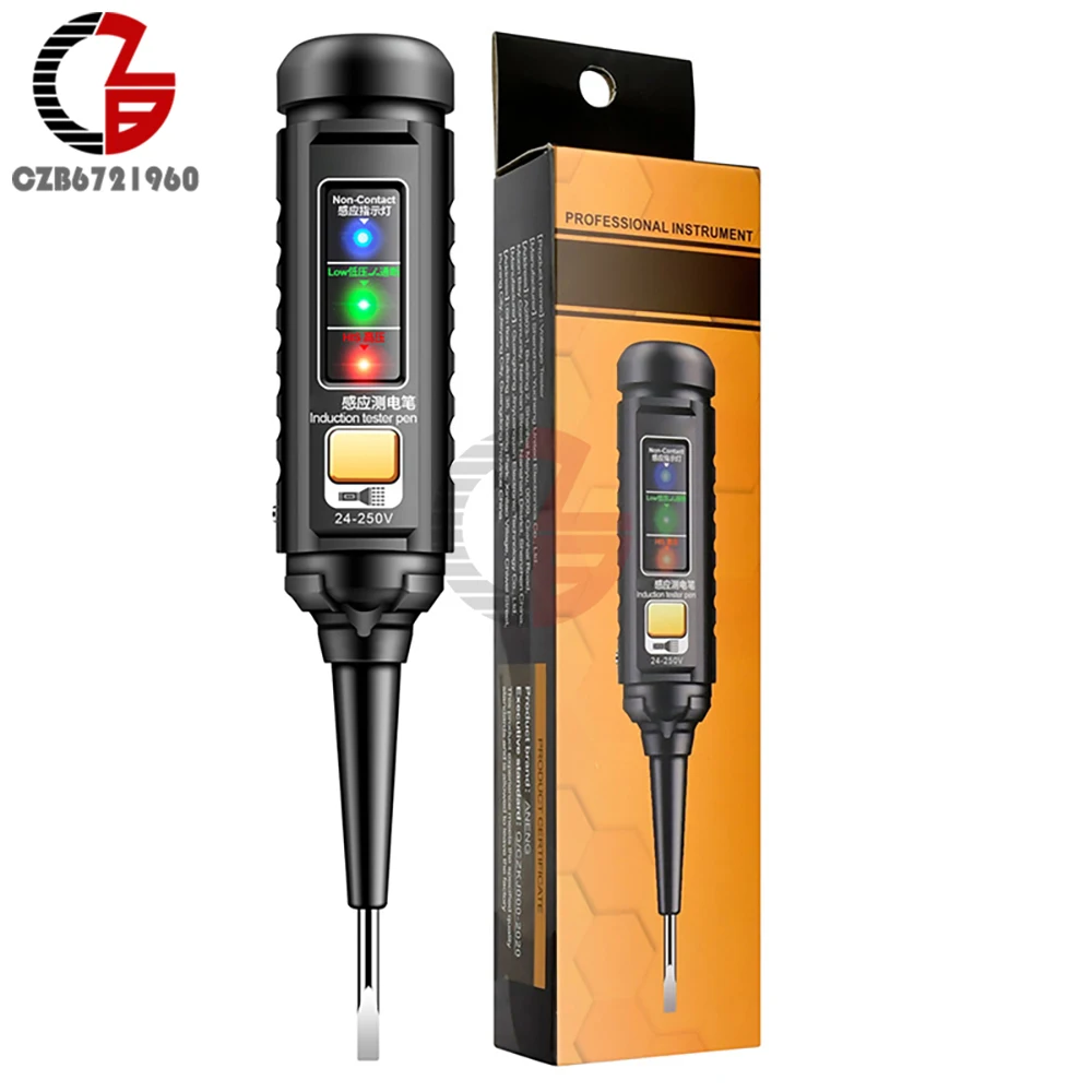 AC24-250V Contactloze Spanningstester Pen Drie Lichtsensor Piepalarm Elektrische Schroevendraaier Testpotlood Voltage Meter Tester