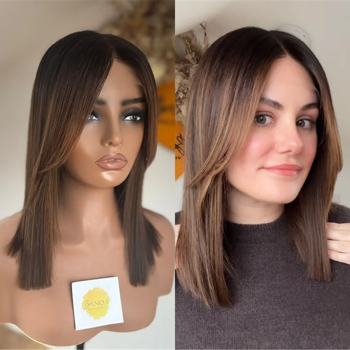 New Style Dark Roots Chestnut Brown Wig With Natural Hairline For Women Middle Part Realistic Look Balayage Glueless Wig Female