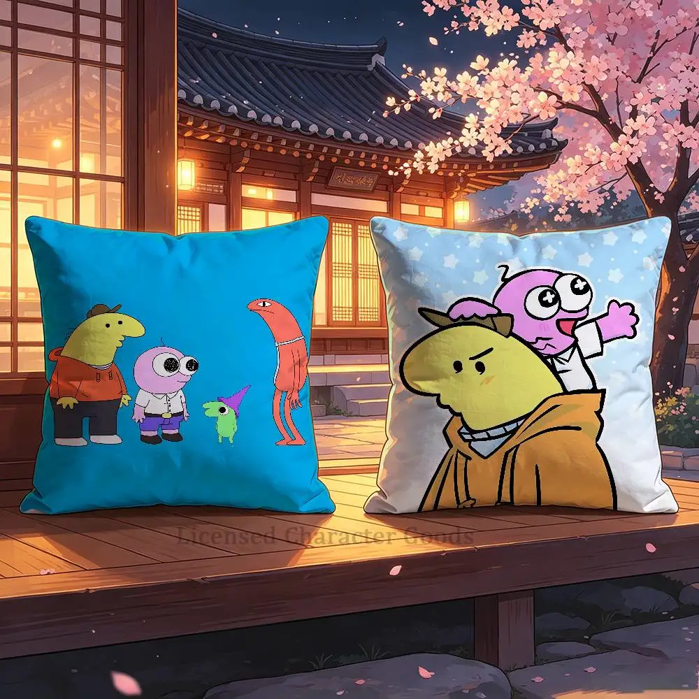 S-Smiling F-Friends Charlie Double Sided Print Soft Throw Pillow Cover Washable RV Camper Interior No Insert