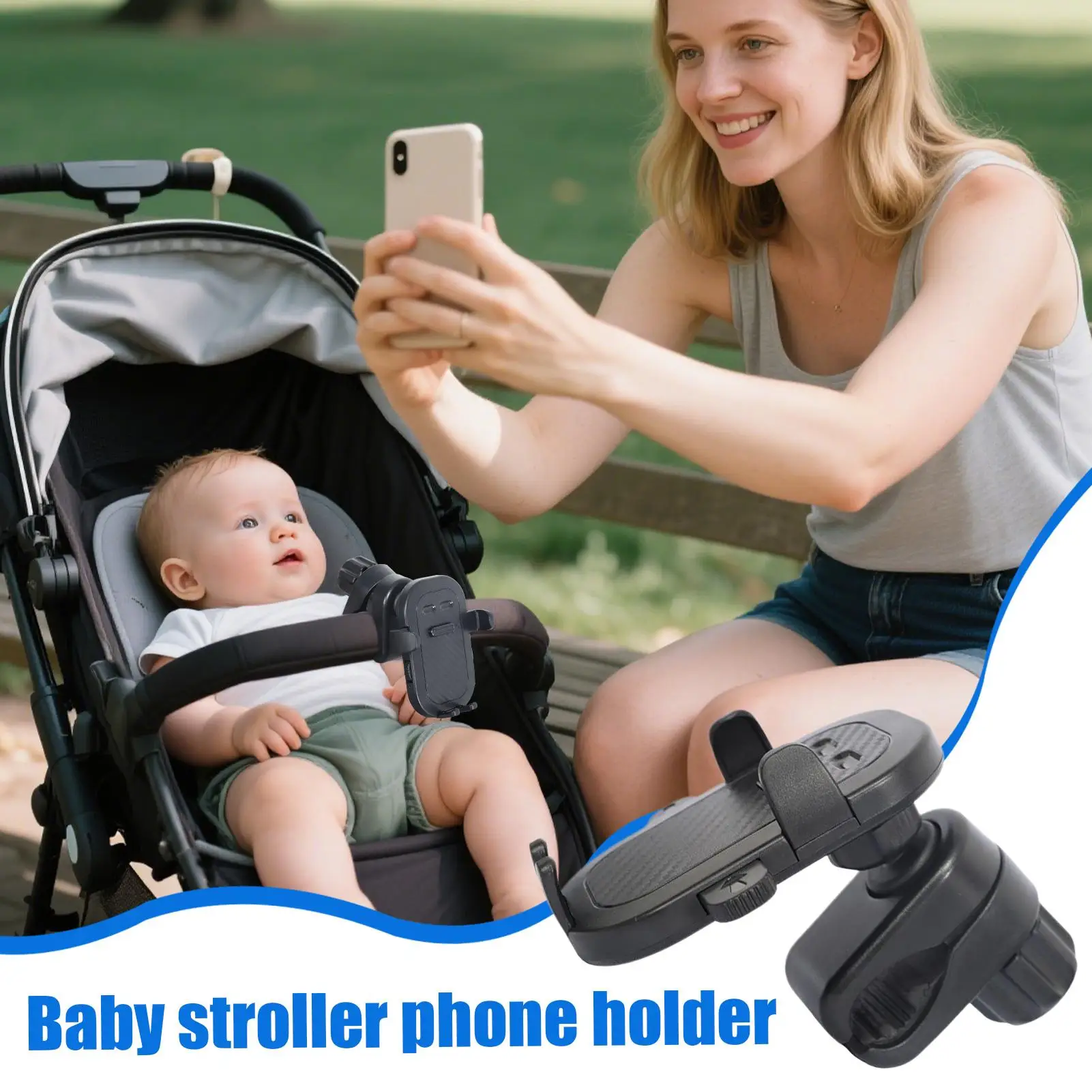 Electric Scooter Phone Holder Flexible Baby Stroller Cell Phone Clamp Smartphone Push Cart Handlebar Rack For Work Exercise