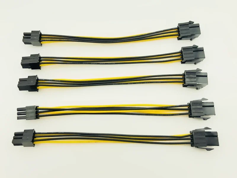 5PCS 20CM 6Pin to 6 Pin PCI Express PCIe Power Extension Cable 6Pin Connector Male to Female Graphics Card Power Extension Cable