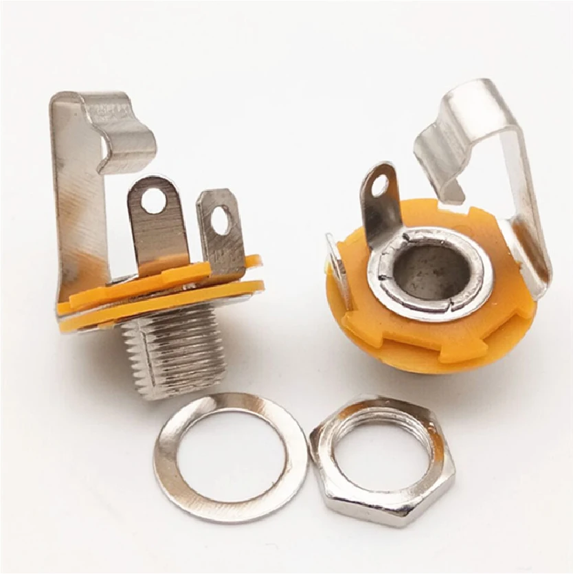 Audio Cable Jack Plug Solder Adapter 6.35mm Mono 3 Pin Pole Female Panel Mount Power Socket