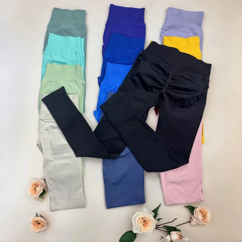 

NYTL Woman Low Yoga Pants Tummy Control Squat Proof Gym Fitness Workout Scrunch Butt Tights Seamless Sports Leggings