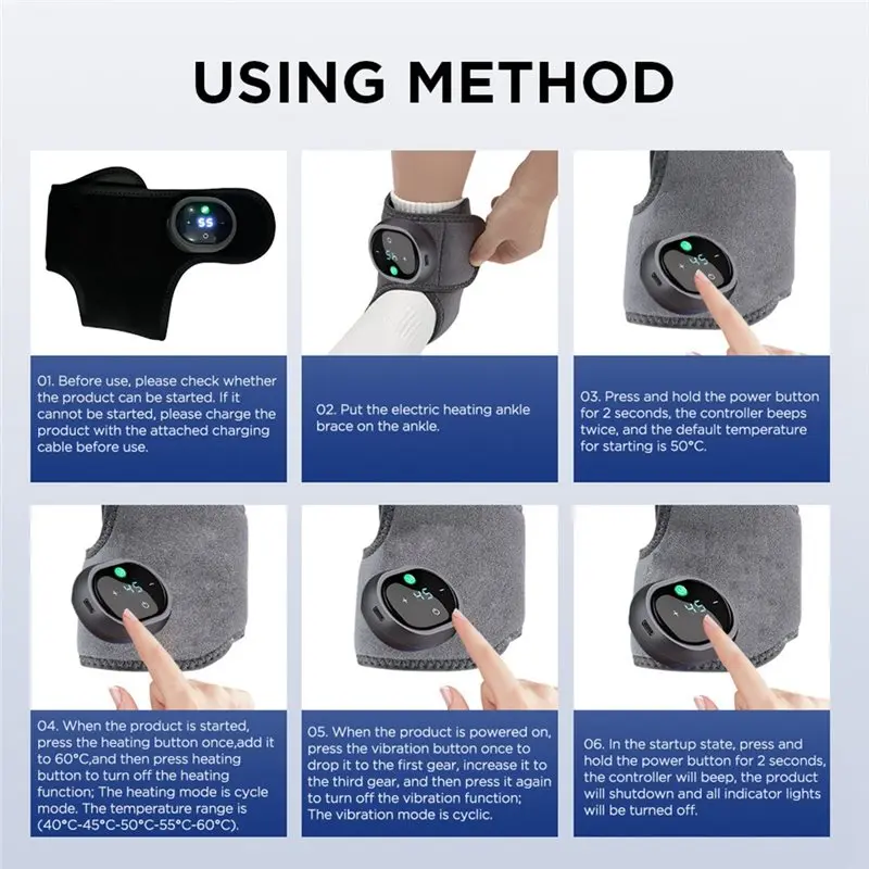 【NECESSITY】For Pain Relief Foot Massager, 3 Levels Of Massage, 5 Heat Settings And LCD Display Circulation With Extension Strap