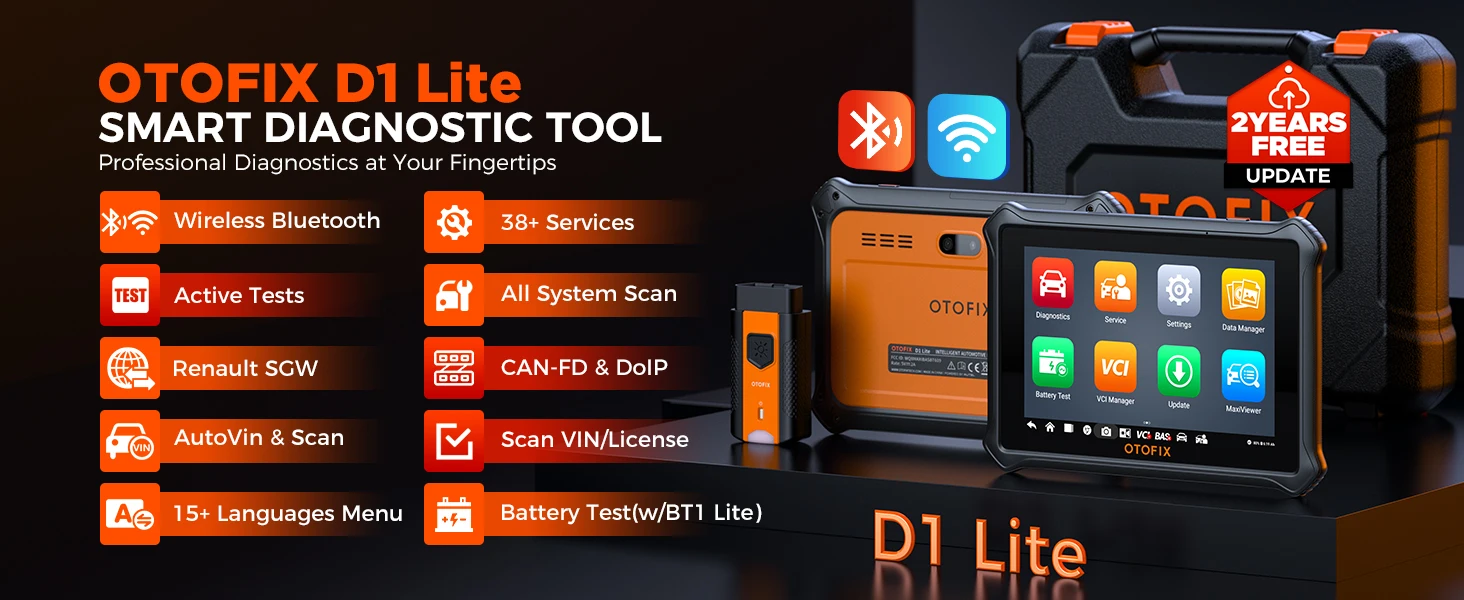 OTOFIX D1 Lite Kfz-OBD2-Scanner, 2-Jahres-Update, bidirektionale Steuerung, alle Systemdiagnose-Scan-Tools FCA SGW CAN FD & DoIP – Detail 1
