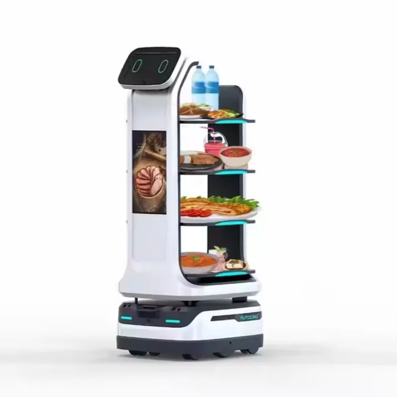 Smart Food Delivery Robot 70cm Narrow Passage 10h Runtime Car-Grade Suspension IP66 Waterproof 40kg Payload Auto Charge