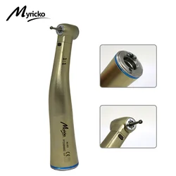 Dental Equipment Supply Low Speed1:1 Contra Angle Handpiece LED Light Air Turbine Stainless Steel Blue Ring Fiber Optic 1:1