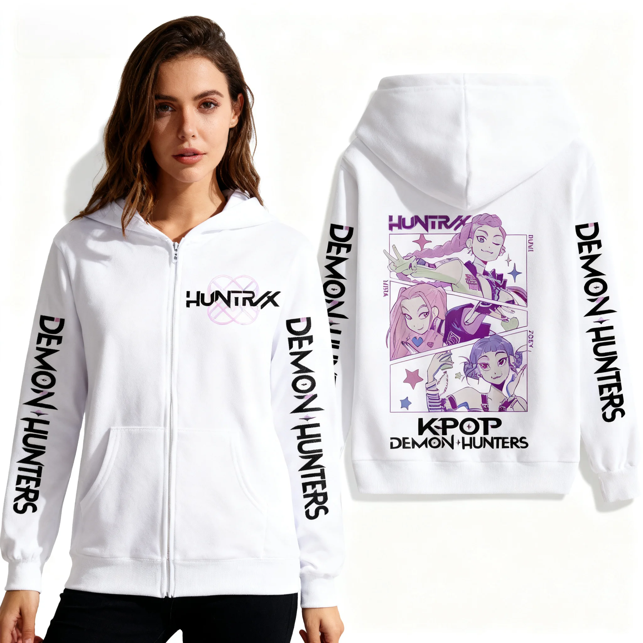 

Осень/зима толстовка на молнии Monster Hunt Team оверсайз корейско-американская мода с 3D принтом плюс размер женское верхнее пальто для девочек