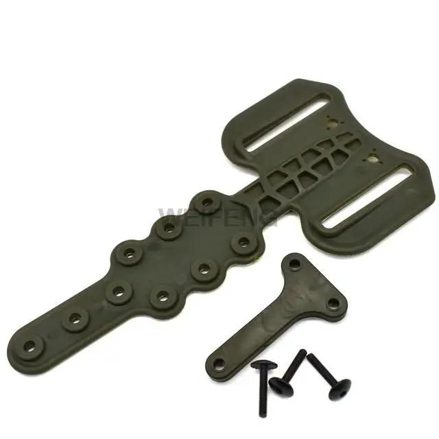 Adaptateur Cuisse Holster Tactique Réglable - Plateforme MOLLE Pour Étui Jambe Tombante (19 à 27) - Noir/Marron/ Vert/Gris Support Pistolet Cuisse