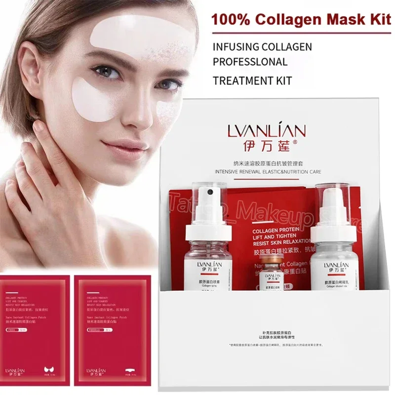 

100% Collagen Mask Kit Repairing Skin Care Absorbable Collagen Filler Firming Nourishing Moisturizing Anti-Aging Skincare