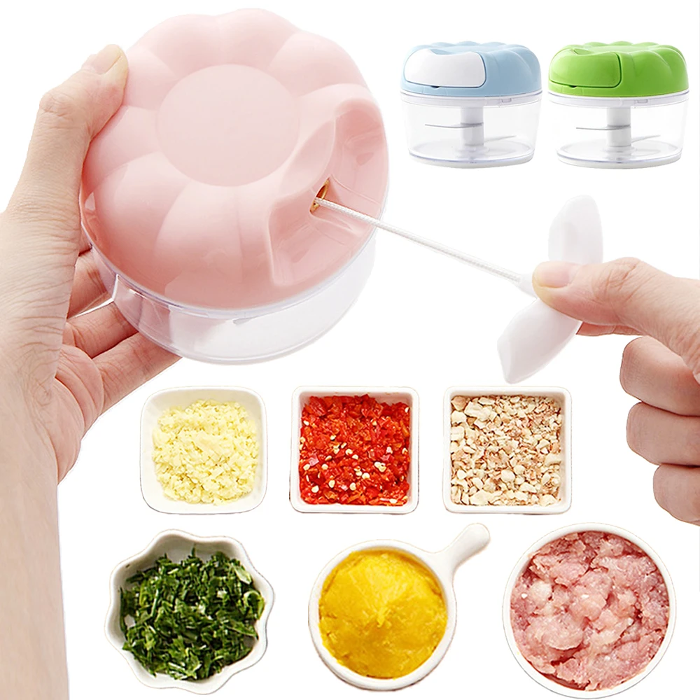 

Multi-function Food Vegetables Cutter Meat Grinder Hand Pull Manual Garlic Press Mini Garlic Grinding Chopper Kitchen Gadgets