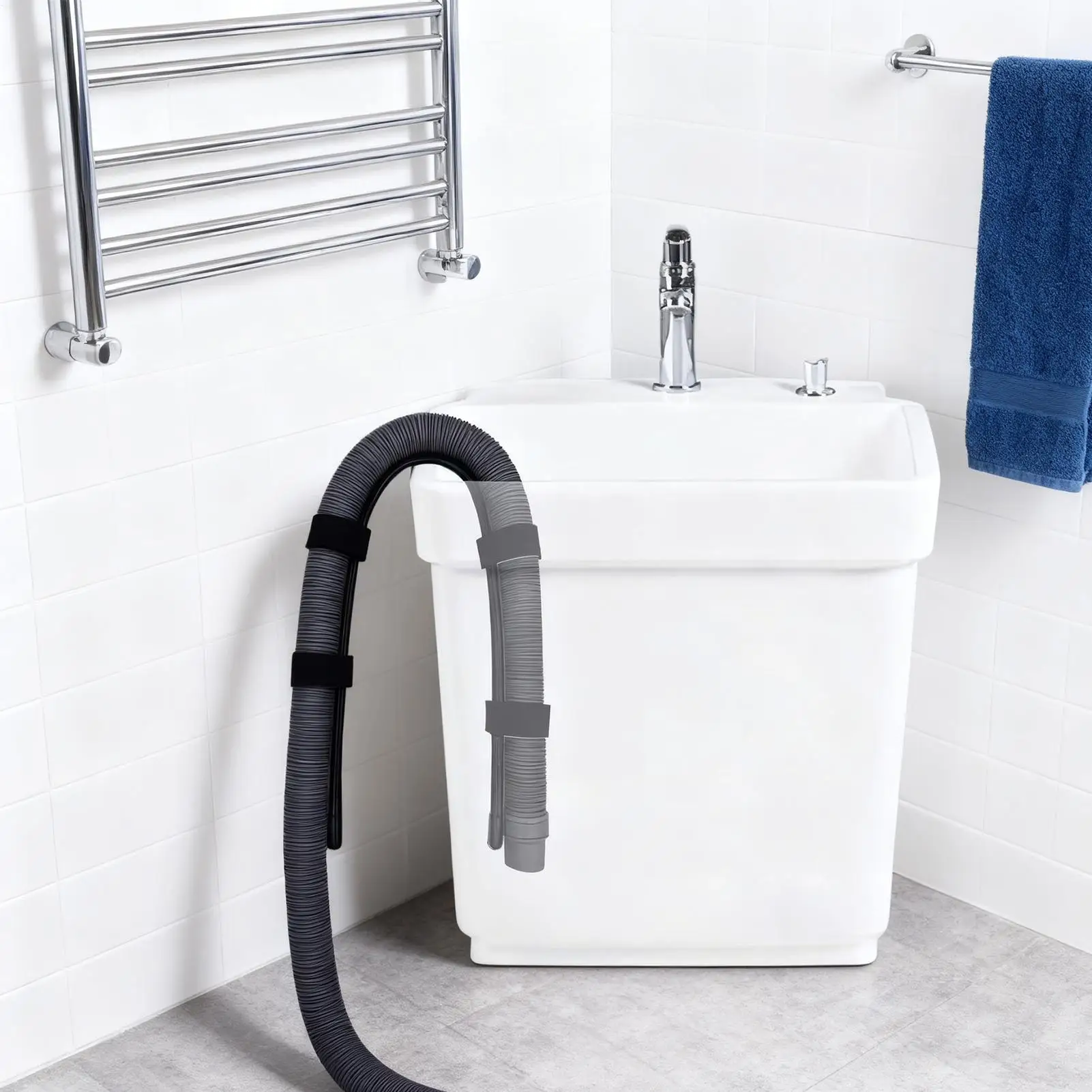 Washing Machine Drain Hose Holder Flexible Pipe Clamp Adjustable Pipe Bracket for Washing Machine Drain Dishwasher Sink Laundry