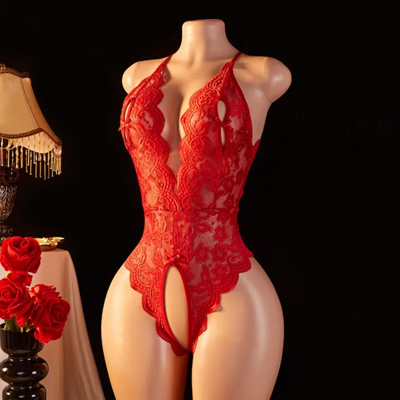 Transparent Sexy Lingerie For Women 18 Hot Erotic Underwear Sexy Costume Lace Open Crotch Lingerie Set Bodysuit Lingerie image 3
