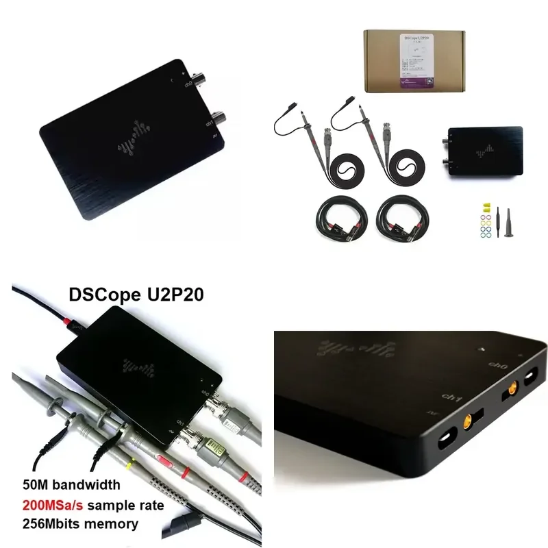 

2026 HOT DreamSourceLab DSCope U2P20 Digital USB Oscilloscope 2 Channel 50MHz 200MSa/s Digital Logic Agent