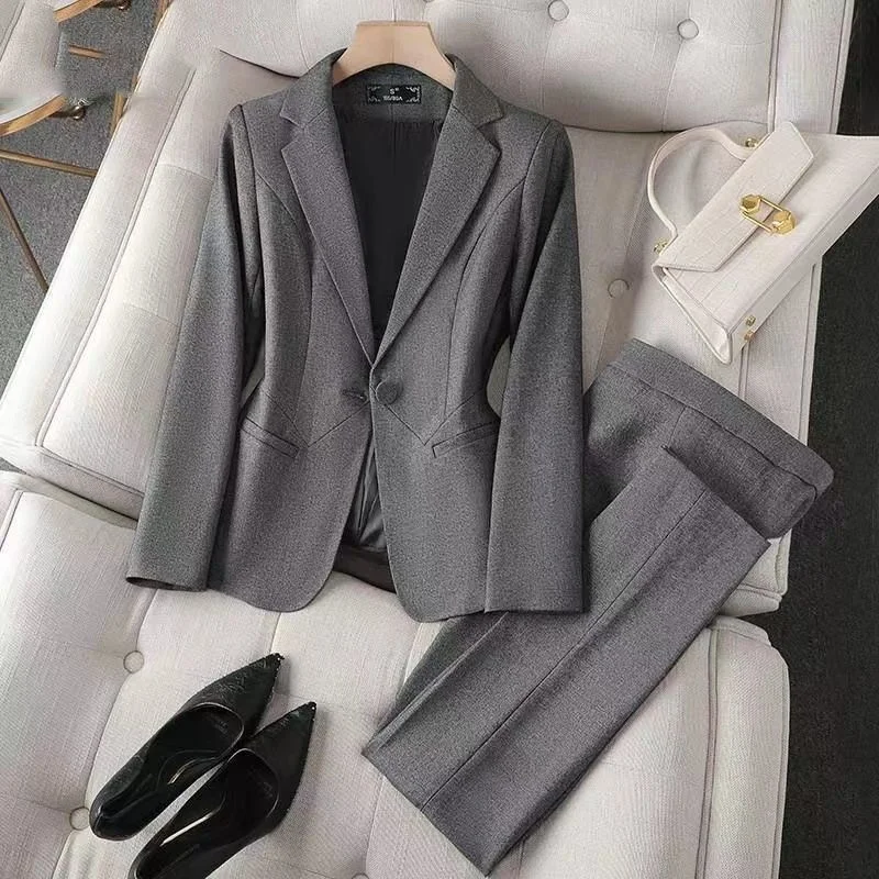 Grey Professional Suit For Women In Spring And Autumn High-end Temperament Goddess Formal Attire Civil Servant Jacket