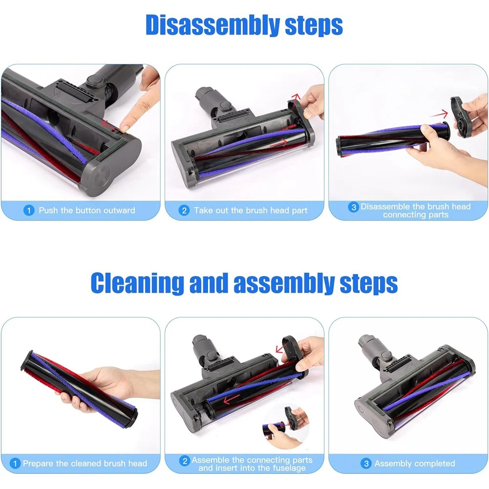 

A01R! Vacuum Head for Dyson V7 V8 V10 V11 V15 Vacuum Cleaner Floor Nozzle Brush Head with LED, Illuminates Hidden Dust