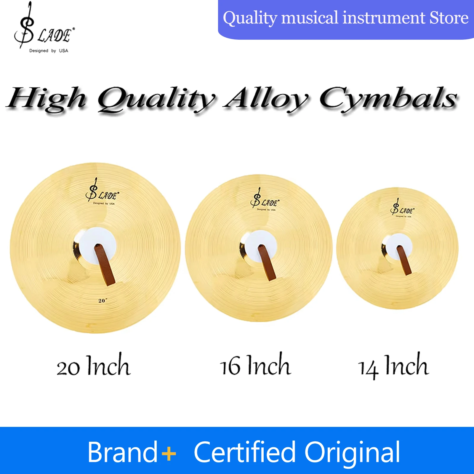 

SLADE 14/16/20 дюймов тарелки из сплава, пара тарелок высокого качества, ударный инструмент, симфонический оркестр, ансамбль тарелок