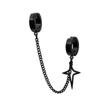 1件裝時尚簡約耳釘,適合青少年佩戴,無需耳洞,男女皆宜,假耳環星星吊墜耳環飾品 6 最佳銷售 男士假耳環 - №4