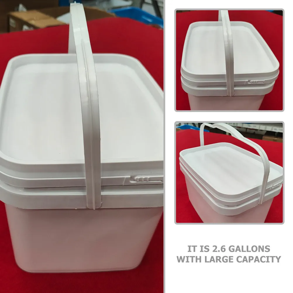 2Pcs Empty Plastic Small Paint Pail Container Bucket Lid For Oil Paint Storage Decor Painting Supplies Bin Artist