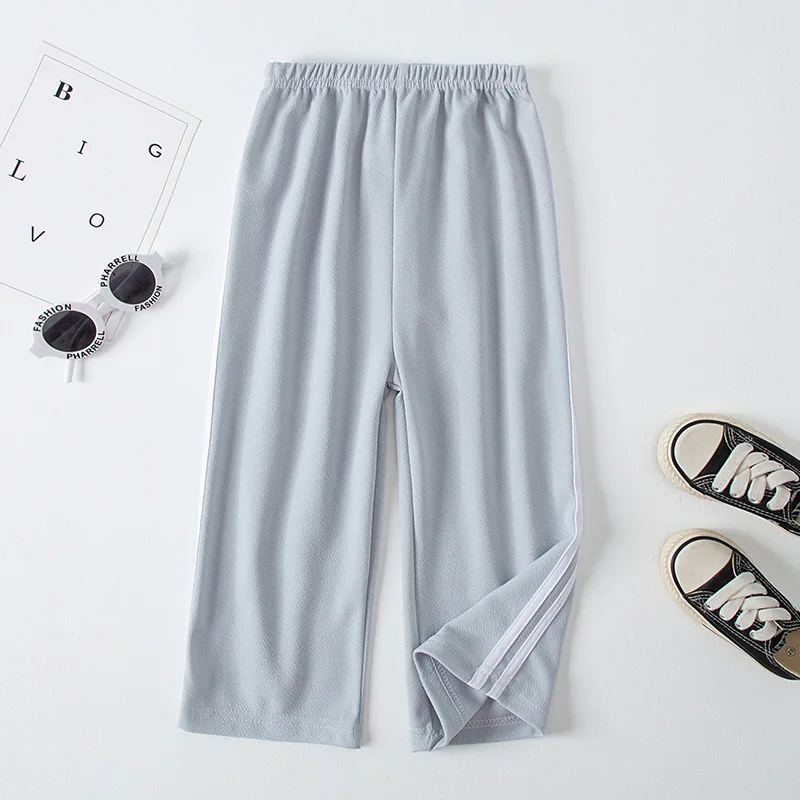 Boys Girls  Autumn Spring Summer Soft Muslin Clothes Pants Versatile Pantalons Kids Fashion Wide Leg Pants Children Sports Pants