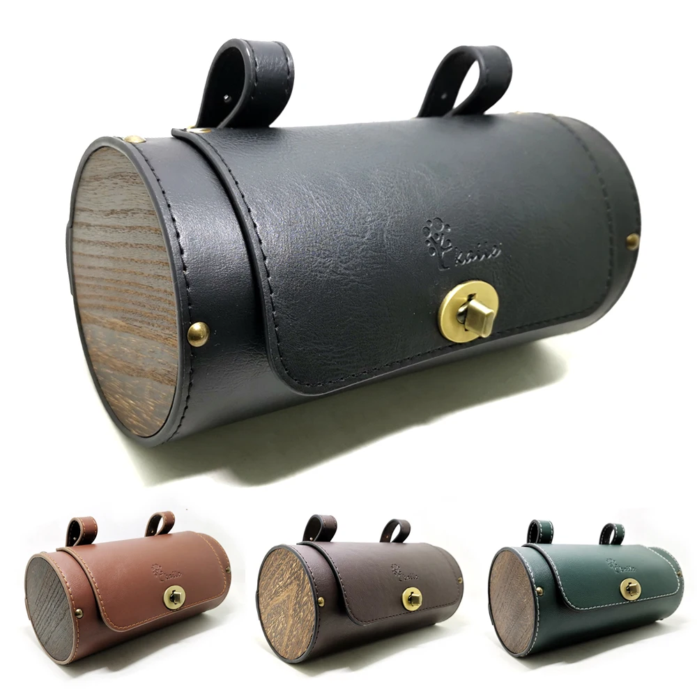 

Bike Retro Tail PU Leather Bag Cycling Pouch Rear Pannier Riding Vintage Saddle Bicycle Accessories-Q398
