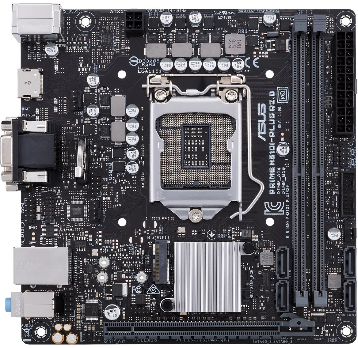 ASUS PRIME H310I-PLUS R2.0 Intel H310 LGA 1151 mini-ITX Motherboard DDR4 32GB support Core i3-8300 8500 9400F 9700 8100 cpu