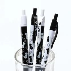 2 Pcs Cute Black White Cat Ballpoint Pen Kawaii 0.5mm Blue Stationery Pen For Kids Office School Supplies