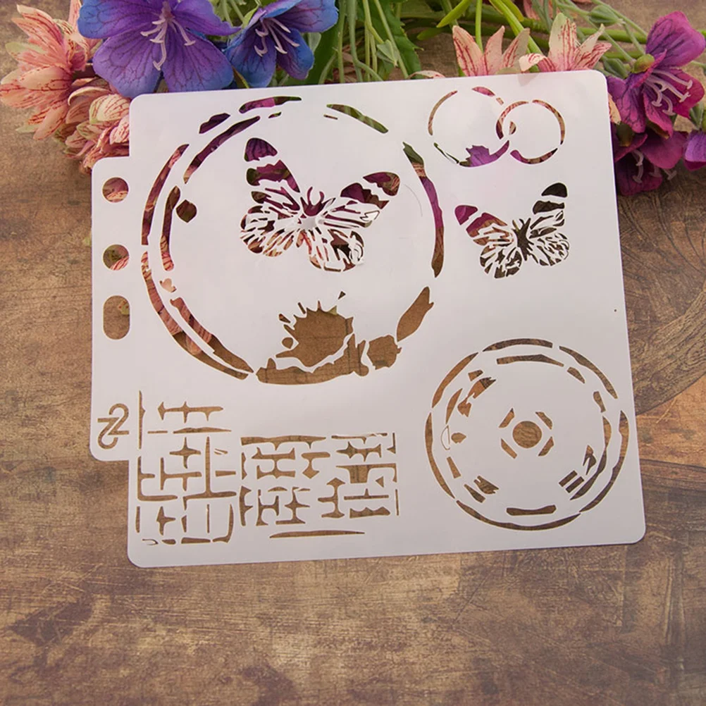 Plantillas de pintura en aerosol, diseño hueco, plantillas de dibujo impermeables reutilizables para manualidades, álbumes de recortes, proyectos de arte Diy
