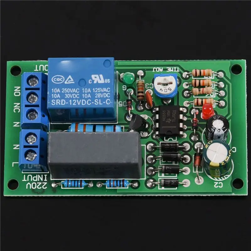 ABCA-6X 220V Relay Board, Power On, Time Delay, Circuit Module, Corridor Switch, Stair Light, D1B5