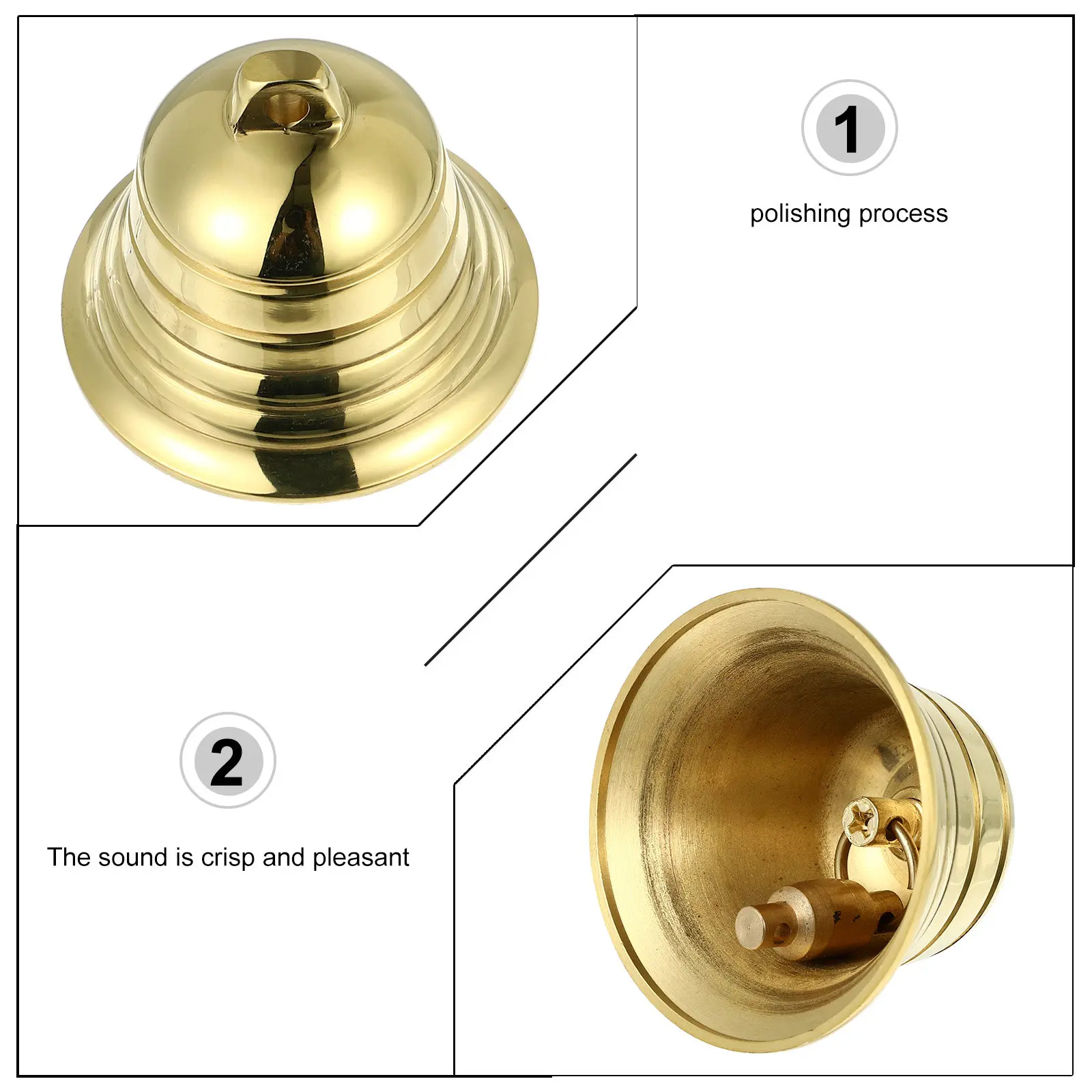 Vintage Copper Bell Hanging Decor Crisp Ringtone Bell Pendant for Door Accessories Wind Chime Crafts Home Office Interior