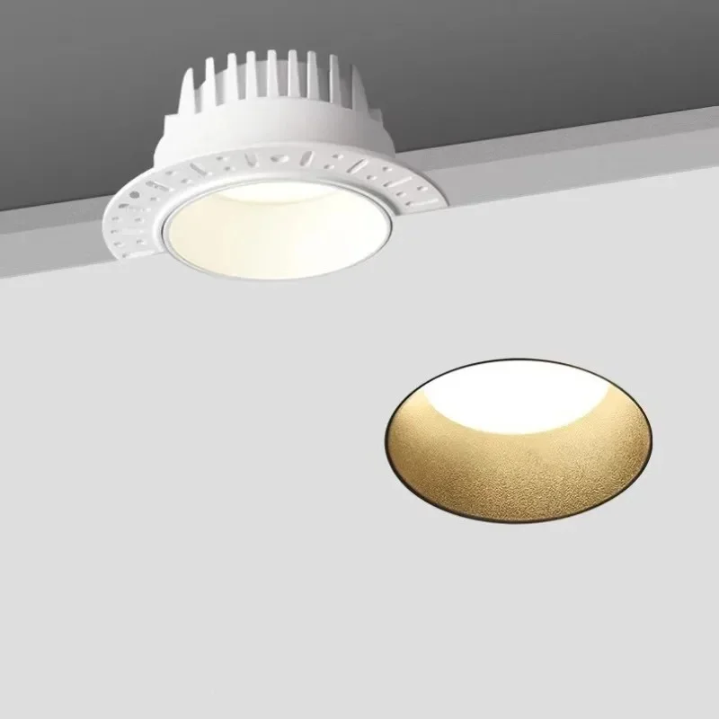 Dimmable LED Downlight Recessed Anti Glare Embedded 7W10W12W15W18W20W COB Spot Lights Aluminum No Border Lamp Indoor Lighting