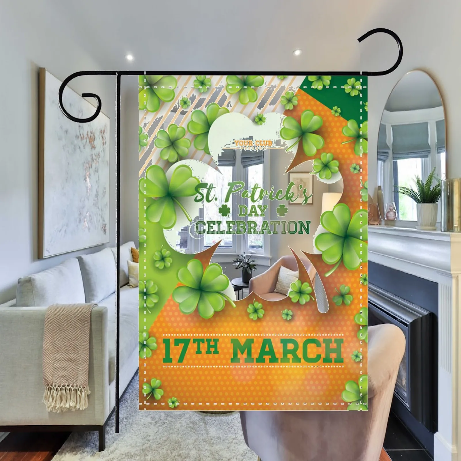 Happy ST Patricks Day Garden Flag Yard Flag Double Sided Outdoor Decoration Sign