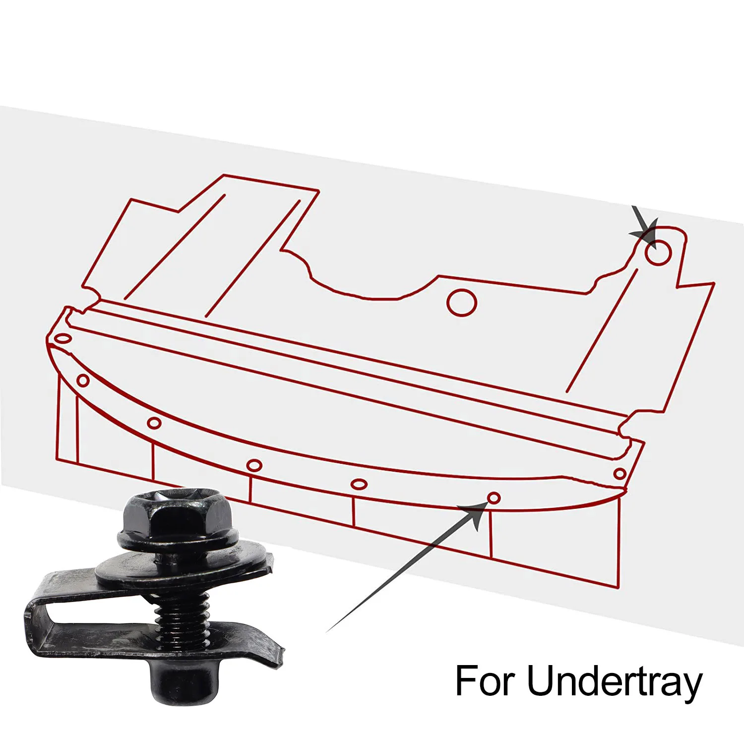 Car Body Bolts U-nut Clips M6 Engine Cover Hood Undertray Splash Shield Guard Bumper Fender Liner Retainer Fastener Rivet Screws