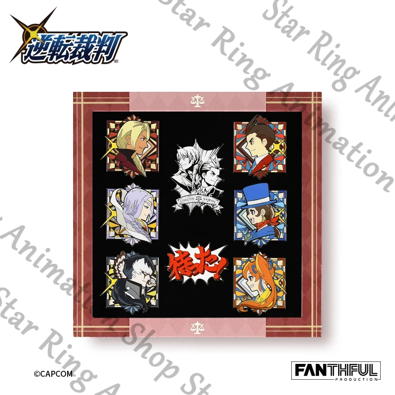 

[ Ace Attorney ] anime peripheral role ambitus Metal badge set High Quality quadratic element Collector's Edition Birthday gift