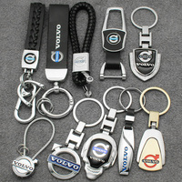 Metal/Leather Car Keychain Badge Emblem For Volvo XC90 S60 V40 XC60 S80 S40 V70 V50 S90 V60 V90 XC40 Key Chain Rings Accessories