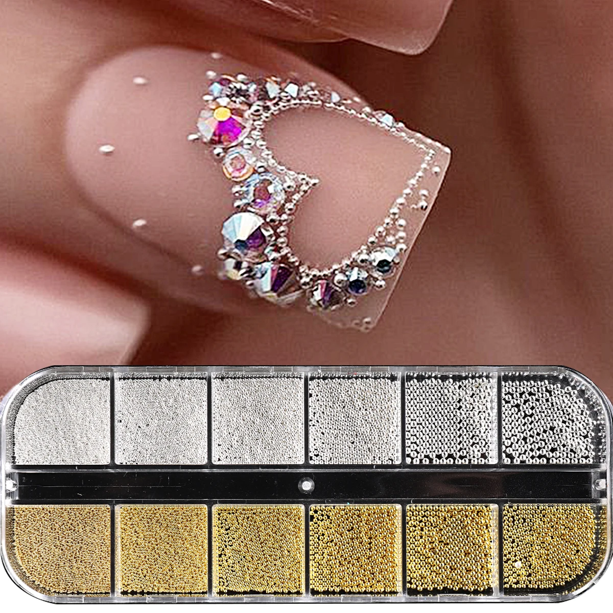 Sparkling Mini Steel Balls for Nail Art, Available in Golden Silver Small Steel Ball Accessories Perfect for Everyday Decoration