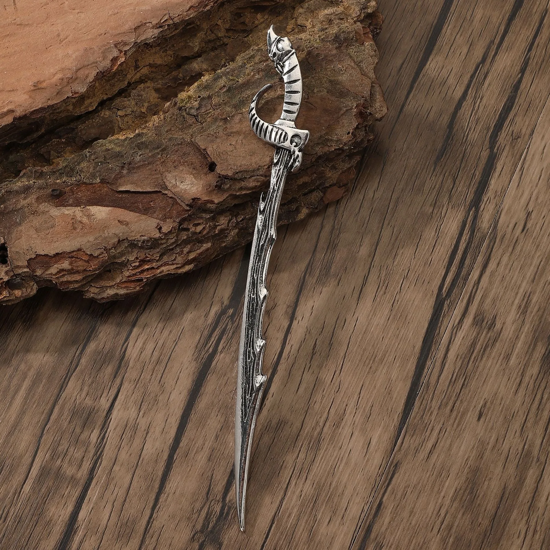 جديد النمط الصيني أزياء ريترو فايكنغ السيف المرأة سبيكة أزياء مشبك شعر هالوين القوطية النرويجية عطلة حزب أغطية الرأس #1