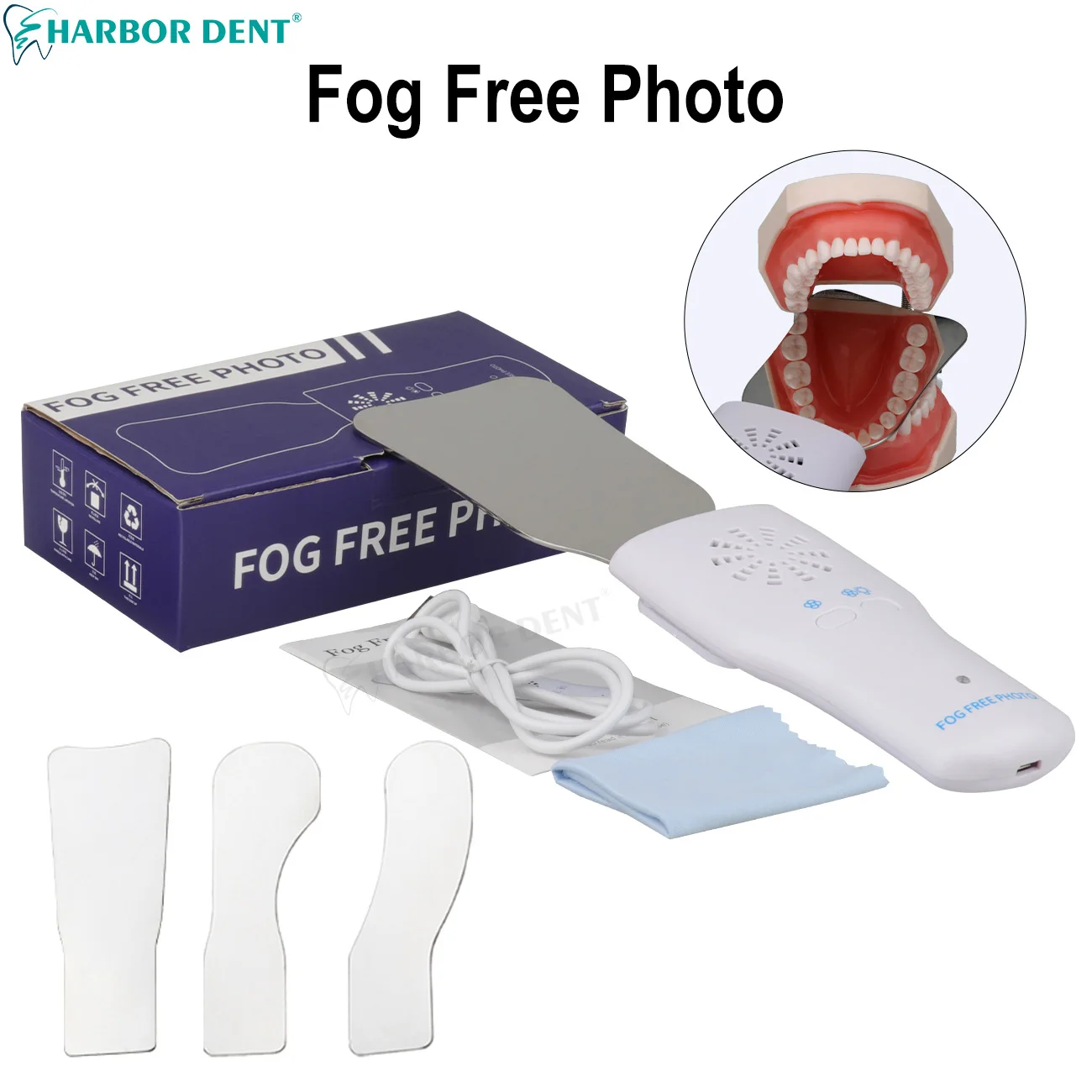

Dental Anti-Fog Mirrors Set For Oral Photography Reflector Defog Mirror Stainless Steel Mirror with LED Light Dentistry Tools