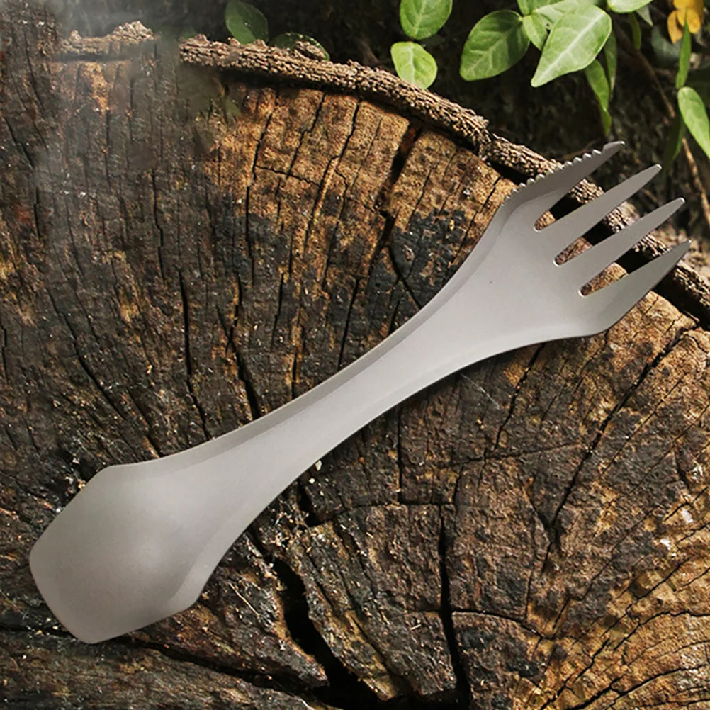 

3 In 1 Spork Cutlery Reusable Outdoor Camping Utensil Lightweight Titanium Spoon Fork Tableware Portable For Travel Hiking