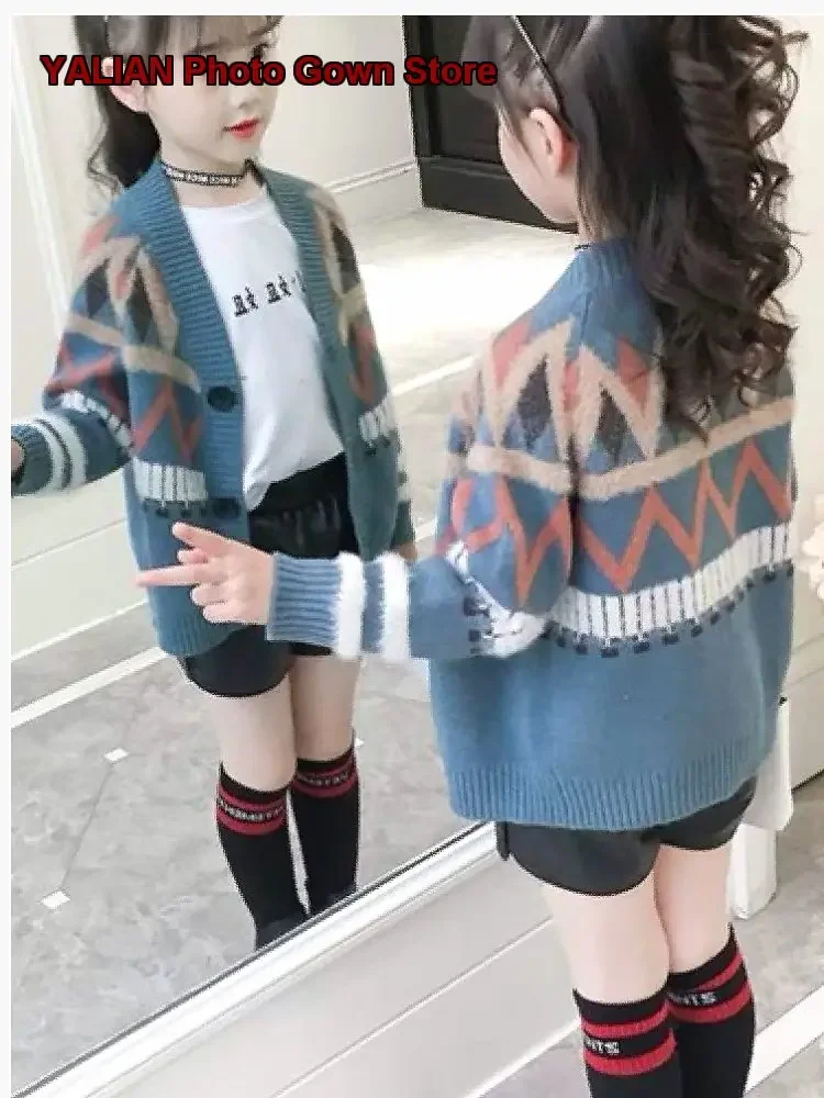 Girls Ultra-Stylish Knit Top Children's Spring Autumn Jacket Kids