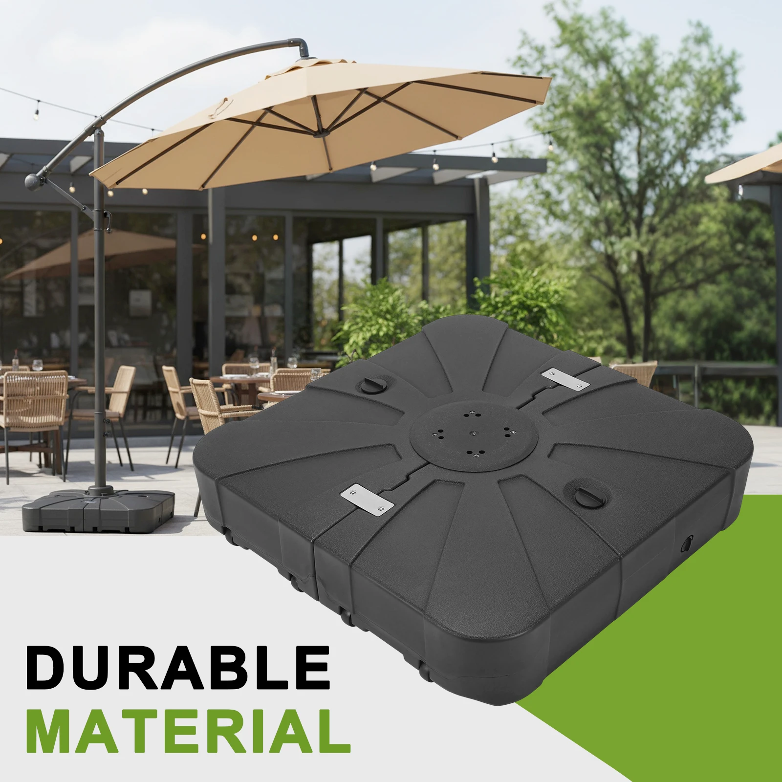 

Напольное основание для зонта с колесами, усиленное, квадратное, многоуровневое, для патио, террасы, улицы, грузоподъемность 130 кг